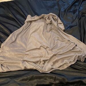 Korean 2010s Gray Faux Suede Cocktail Dress